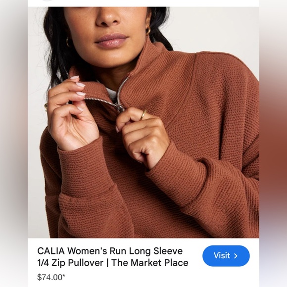 CALLA Women's Run Long Sleeve 1/4 Zip Pullover XL BROWN - Picture 8 of 8